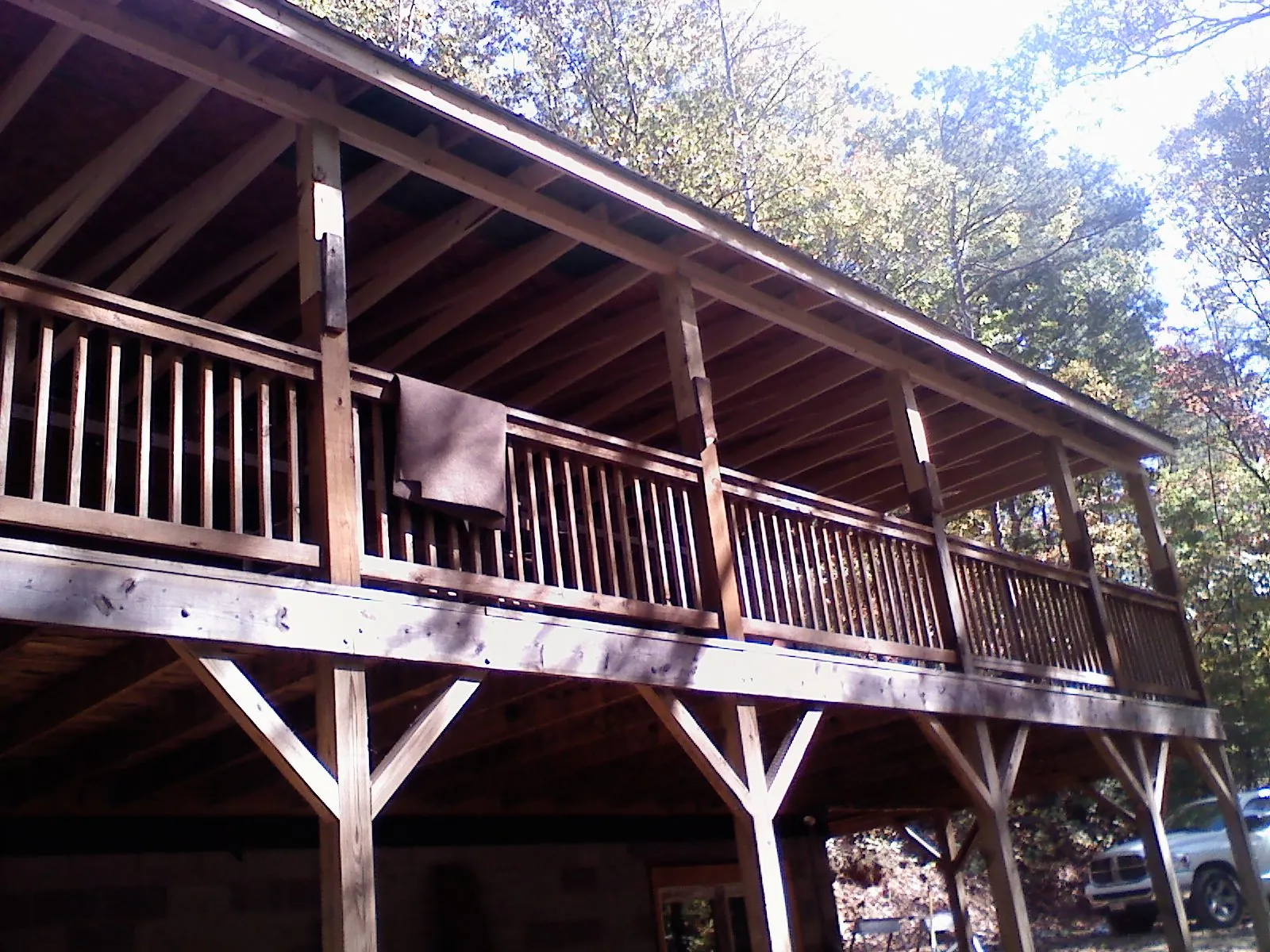 Timber framing under a new elevated porch and deck — Roof Leak Repair in Hayward by Roofing Brothers